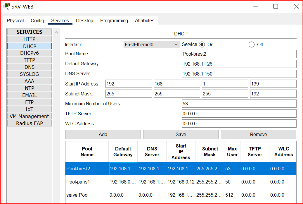 Étendues DHCP