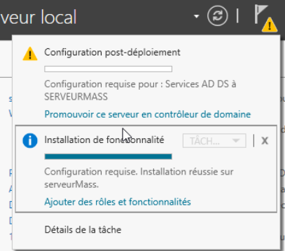 Notification proposant de promouvoir le serveur
